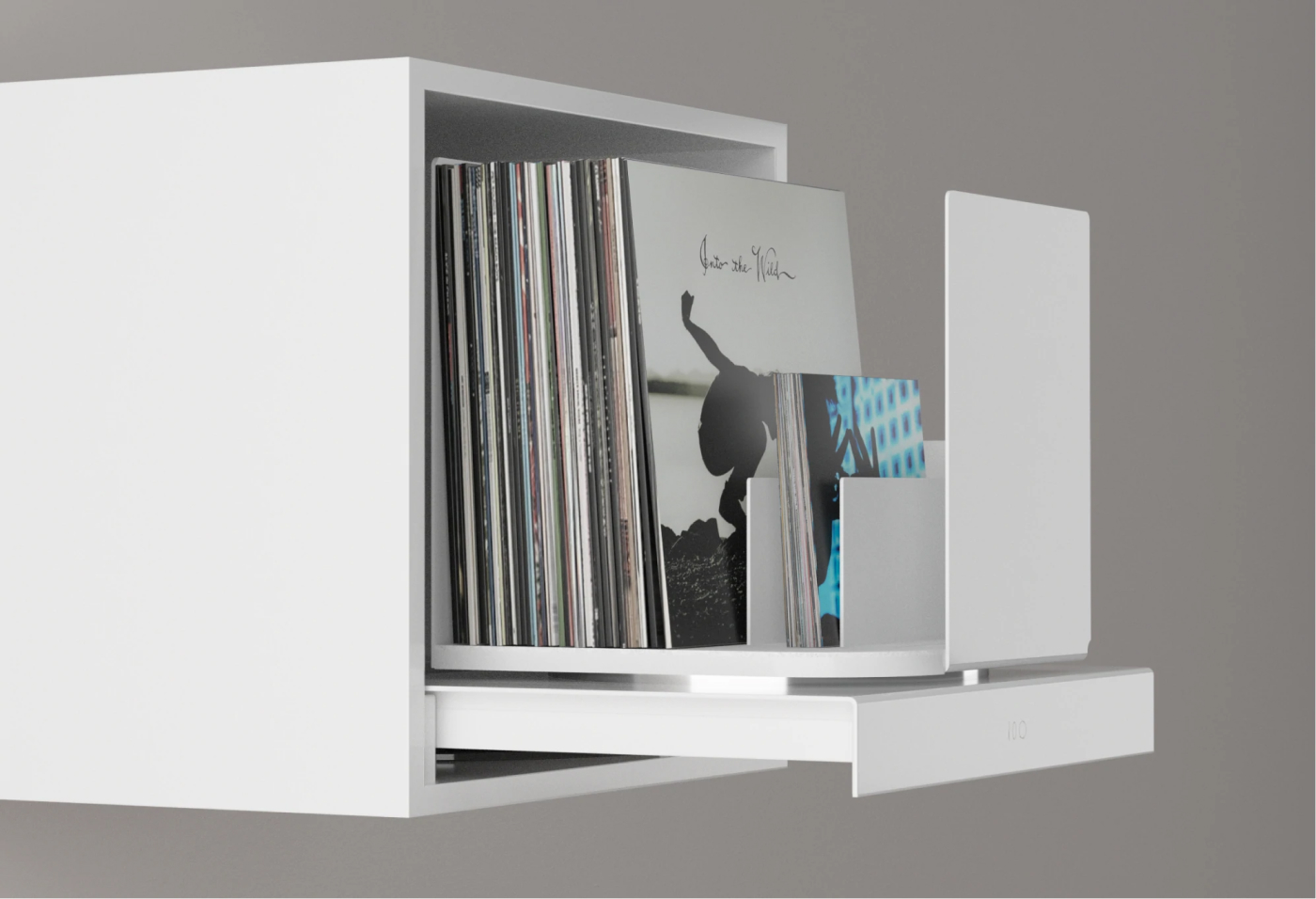 Rotating Vinyl Record Storage Display Cabinet