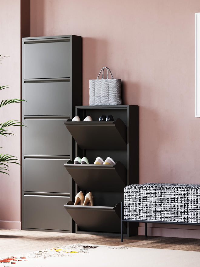 SLIM STEEL SHOE CABINET – ITALIAN DESIGN