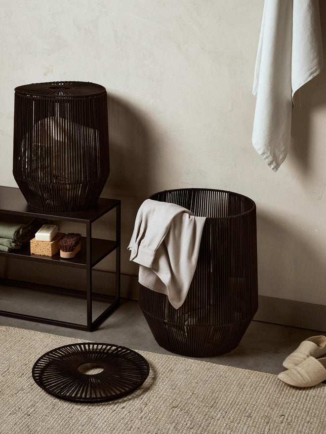 Set of 2 Woven Rope Laundry Baskets