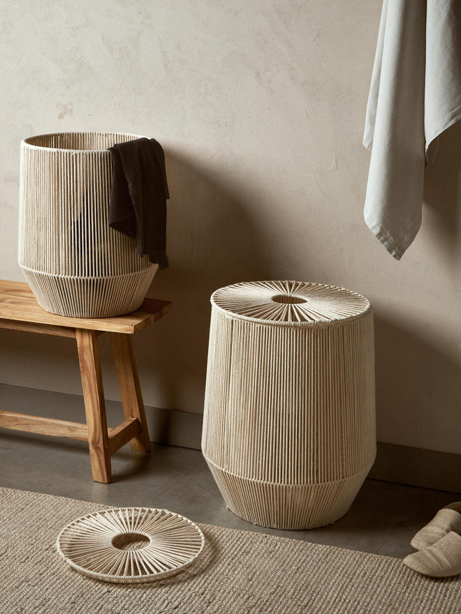 Set of 2 Woven Rope Laundry Baskets