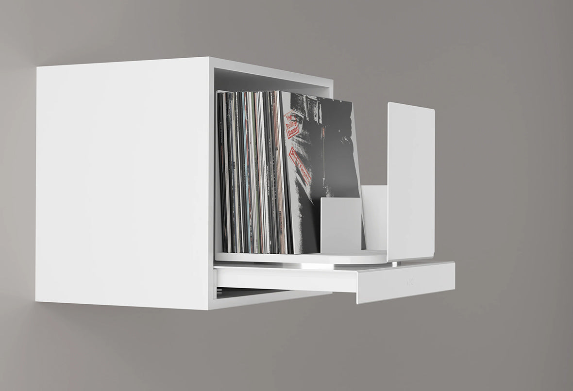 Rotating Vinyl Record Storage Display Cabinet