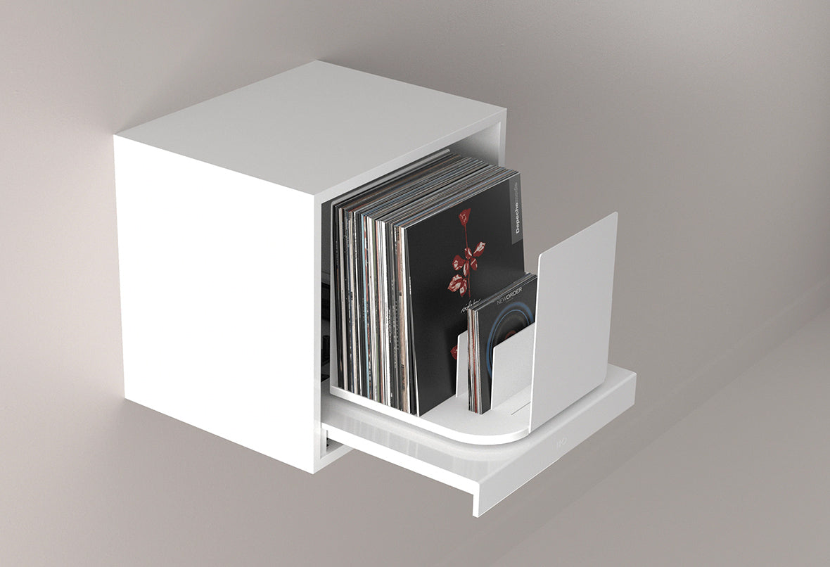 Rotating Vinyl Record Storage Display Cabinet