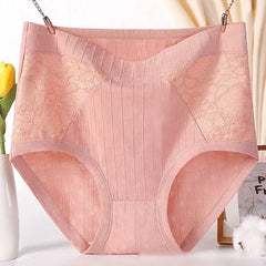 Large Size High Waist Cotton Antibacterial Anti-Side Leak Underwear