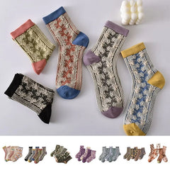 Womens Floral Cotton Socks