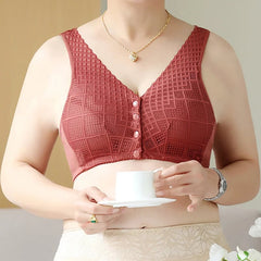 🔥Plus Size Cotton Front Button Bra Skin