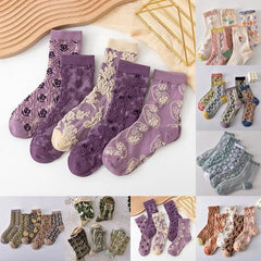 Womens Floral Cotton Socks