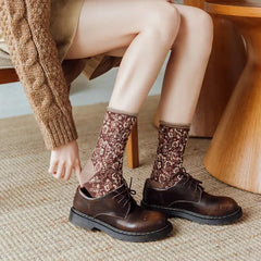 Vintage Embroidered Floral Women Socks