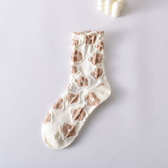 ❤️❤️This week's special Sale 47%OFF-5 Pairs Women's Elegant Embossed Floral Cotton Socks