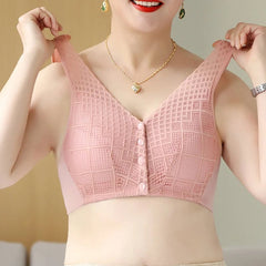 🔥Plus Size Cotton Front Button Bra Skin