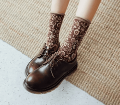 Vintage Embroidered Floral Women Socks