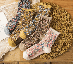 Vintage Embroidered Floral Women Socks