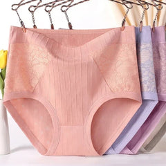 Large Size High Waist Cotton Antibacterial Anti-Side Leak Underwear