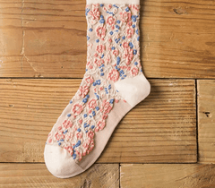 Vintage Embroidered Floral Women Socks