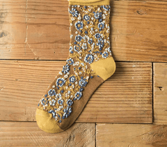 Vintage Embroidered Floral Women Socks